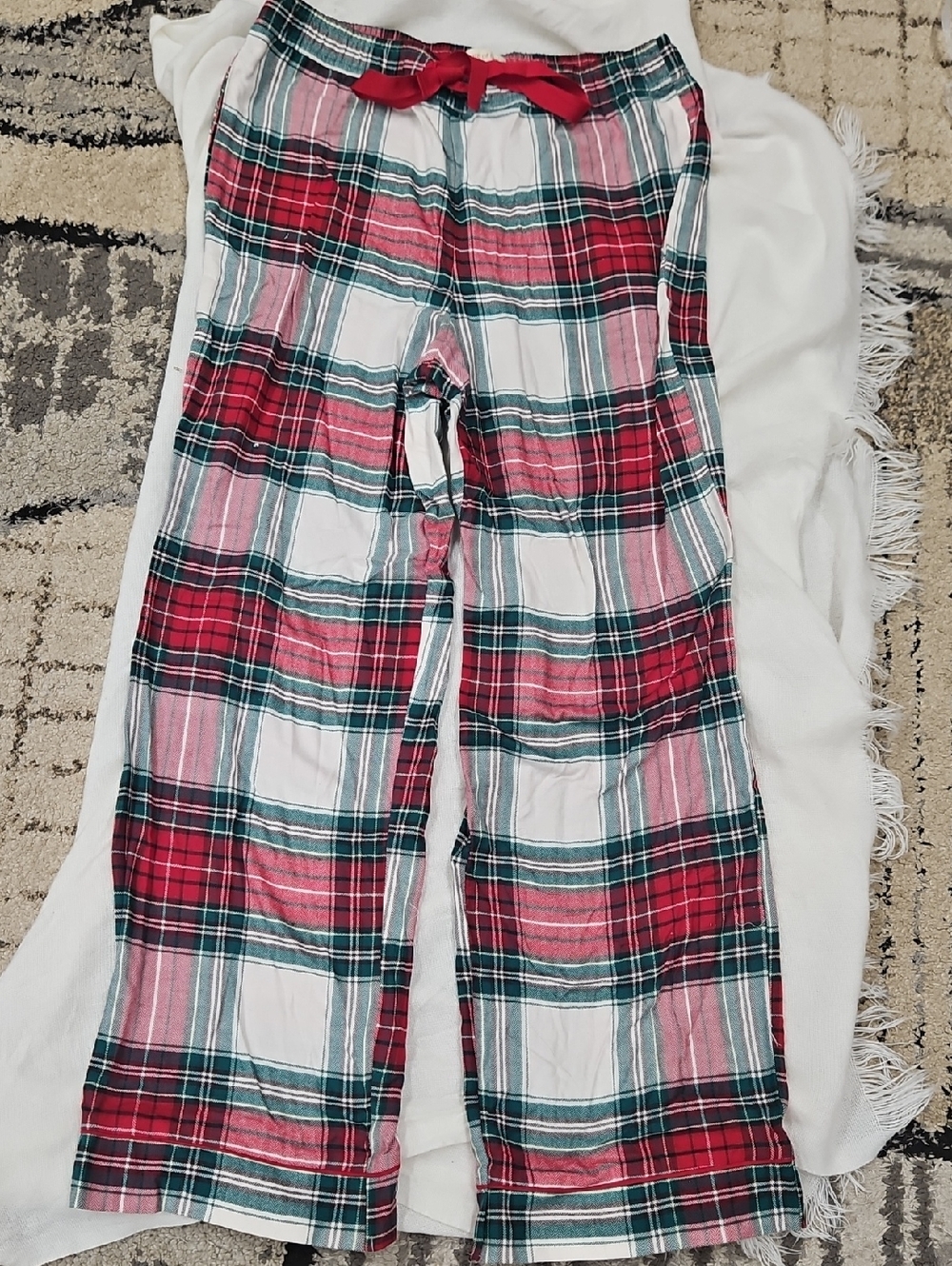 T.J.Maxx Red Green White Plaid Flannel Pajama Pants